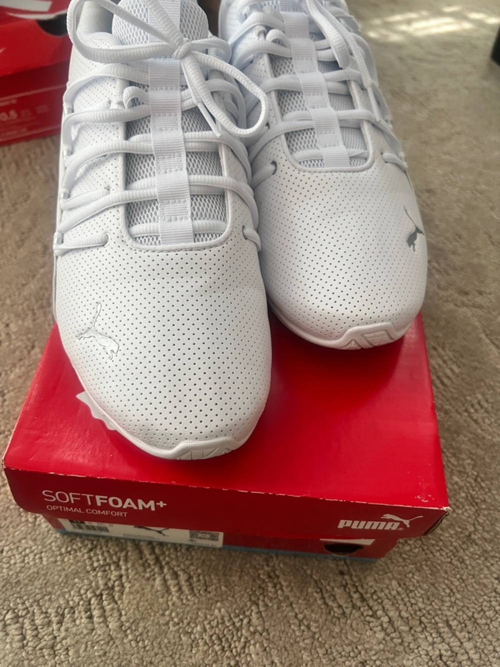 Puma Men’s White Perforated Athletic Sneakers